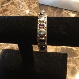 Vintage Nicky Butler amethyst and moonstone bangle bracelet 925